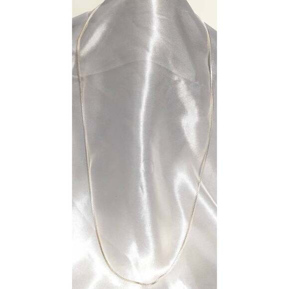 Sterling Silver 925 Plated 26 Inch Box Chain Necklace New 1/16th" Wide Lobster - Picture 2 of 4